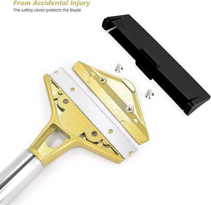 EHDIS Razor Blade Scraper, 1.5'' and 4'' Glass Scraper Tool, Floor Adhesive Remover Scraper with Metal Razor Blades, Paint Scraper Ideal for Cleaning Stove Top, Windows, Grill