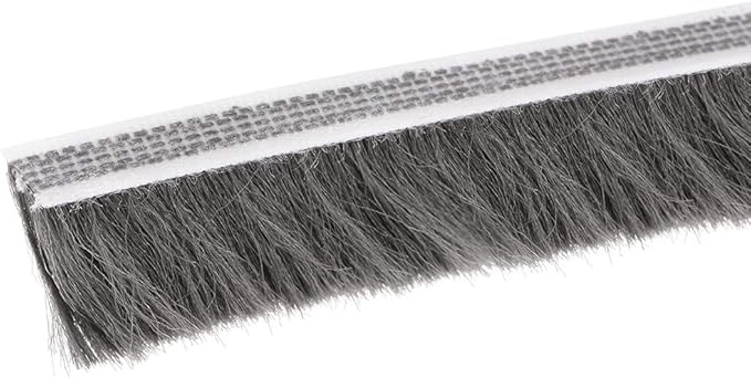 uxcell Brush Weather Stripping, Adhesive Felt Door Seal Strip Weatherstrip Door Sweep Brush for Door Window 197Inch l x 0.9 Inch W (5000mm x 23mm) Gray
