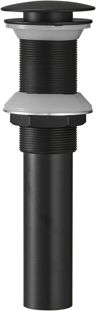 BWE Black Vessel Sink Drain Fits Standard Bathroom Sink Hole 1-1/2" to 1-3/4" Bathroom Faucet Vessel Sink Pop Up Drain Stopper Without Overflow Matte Black