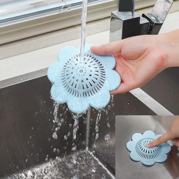 4PCS Drain Hair Catcher Shower Drain Covers Durable Silicone Hair Stopper,Bathtub and Shower Drain Protectors for Bathroom Bathtub and Kitchen