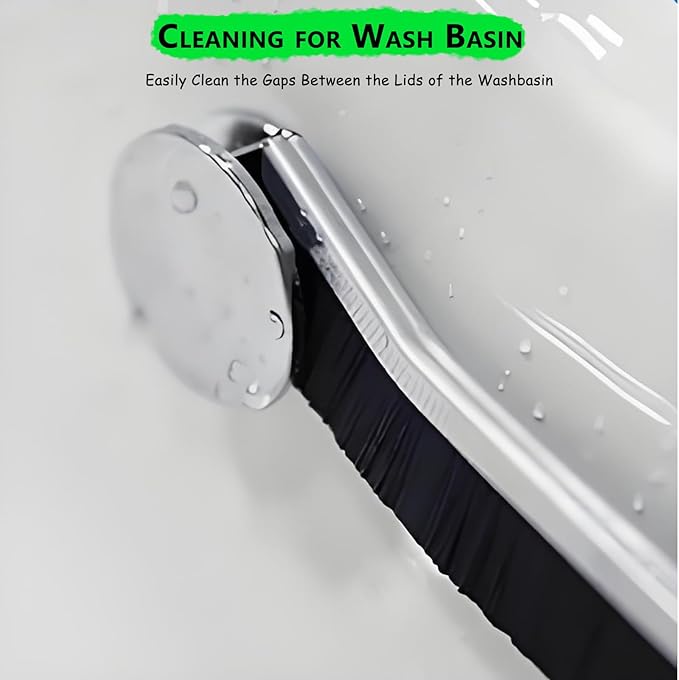 Natural Solid Wood Handle Crevice Cleaning Brushes - 3Pcs Premium Hardwood Grip & Stiff Bristles Gap Brush Scrubber for Tile Grout, Kitchen Cabinets/Windows Groove/Tiles/Faucet Etc.