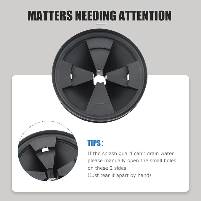 Garbage Disposal Splash Guards, 3 3/8" EPDM Rubber Drain Insert for InSinkErator Evolution Series 2024 Upgraded Rubber QCB-AM Sink Disposal Splash Guard（2-Pack）