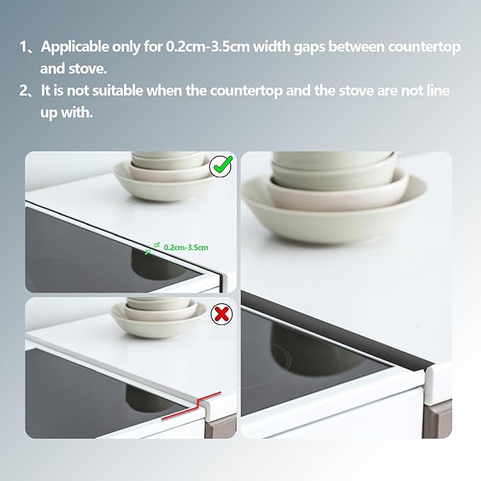 Silicone Stove Gap Covers (2PCS), 25 inch Stove Gap Filler, Stove Guard for Kitchen Oven Counter Side Gap, Heat Resistant and Easy Clean Oven Gap Filler, Black