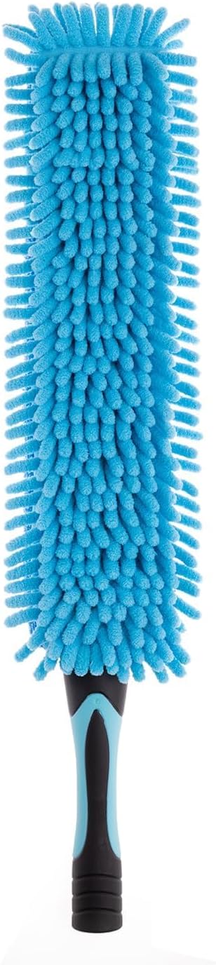 16 Foot High Reach Ceiling Fan Duster with 4.5-8ft Heavy Duty Extension Pole, Microfiber Feather, Cobweb Duster, Window Squeegee Kit Cleaner, Cleaning Gloves