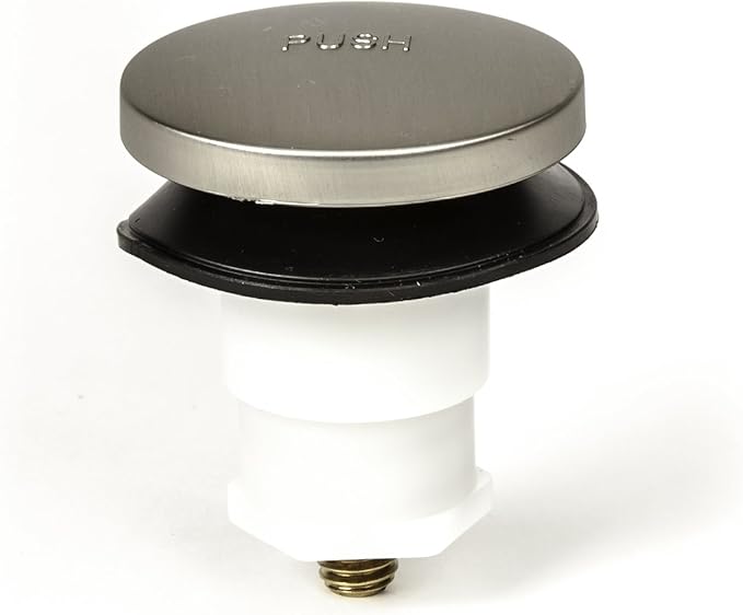 PF WaterWorks PF0936-BN Toe Touch (Tip Toe, Foot Actuated) Bath Tub/Bathtub Drain Stopper Includes 3/8" and 5/16" Fittings