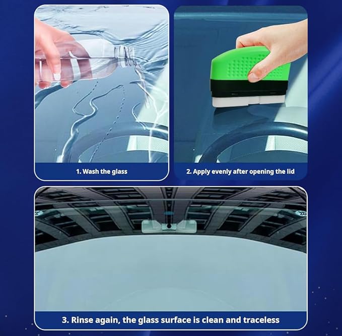 3PC Upgrade 2.0 Clear Vision Glass Cleaner, Oil Film Cleaning Brush for Automotive Windows, Clearvision Cars Windshield Cleaner Tool, Universal Cleaning Wipe Board