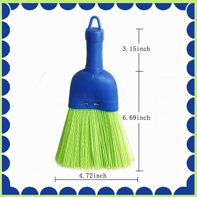 Hand Whisk Broom Handheld Poly Fiber Outdoor Car Broom with Hang Hole for Cleaning Indoor Porches Floors Decks Driveways Dirt Dust （1 Pack）