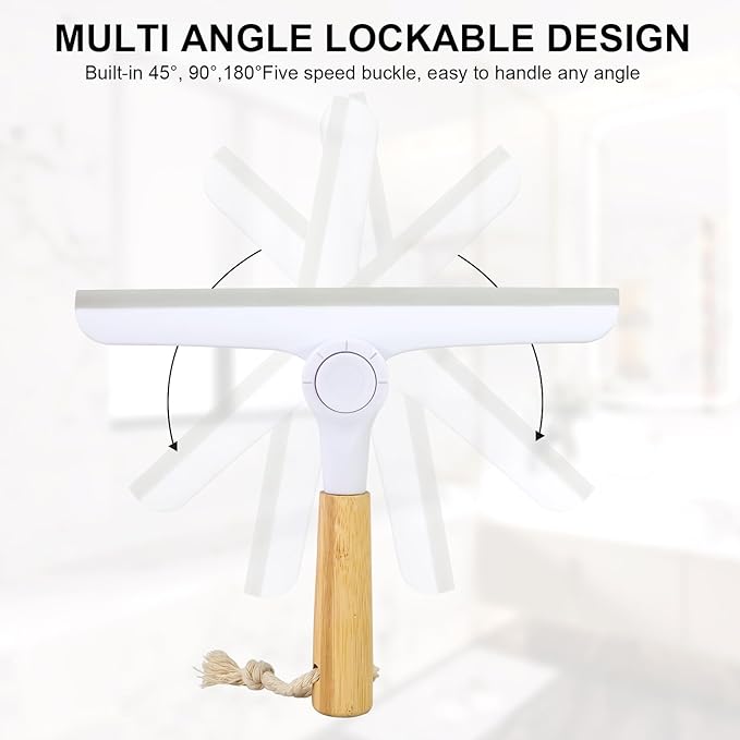 Window Squeegee for Glass Doors，All-Purpose 9.7” Window Cleaning Squeegee, Handheld for Windows, Car Windshields & More，Grey (9.5" Shower Squeegee)