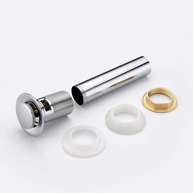 sumerain Bathroom Pop Up Drain Vessel Sink Drain Assembly With Overflow Chrome Finish