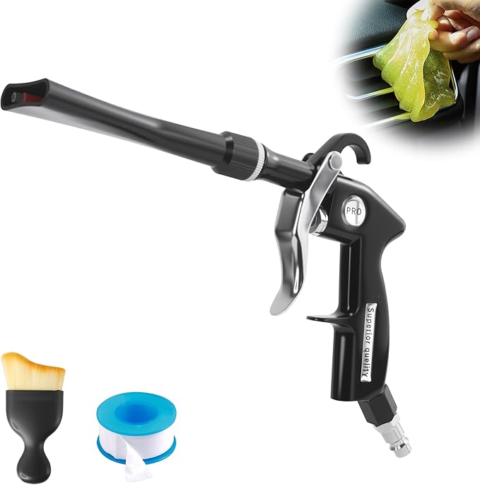 GOCCIDA Tornado Air Cleaning Gun Interior Car Detailing Tools for Car Quickly Blasts Dirt and Dust Works with Air Compressor(Upgraded Design with Focused Nozzle)