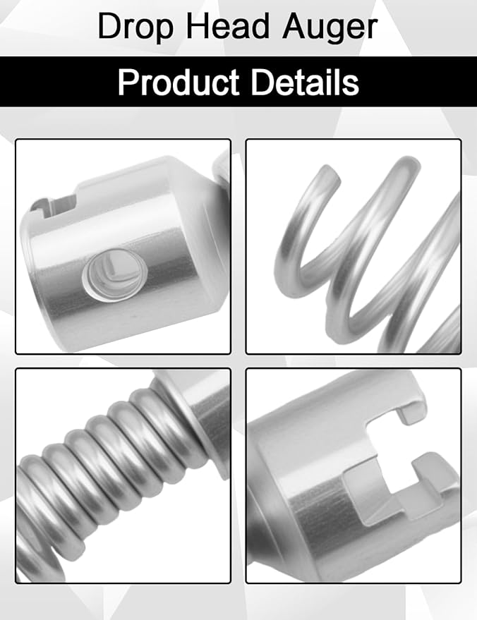 2PCS 63065 Drop Head Auger Fit for K-40 and K-45 Sink Machines,K-50 Sectional Machines,K-3800 and K-400 Drum Machines,110mm High- Strength Steel