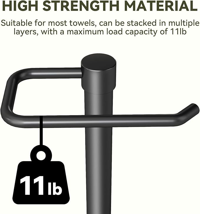 Upgraded Hand Towel Holder Stand Countertop Towel Rack Free Standing Towel Bar Hanger for Bathroom Kitchen Pro Max Matte Black