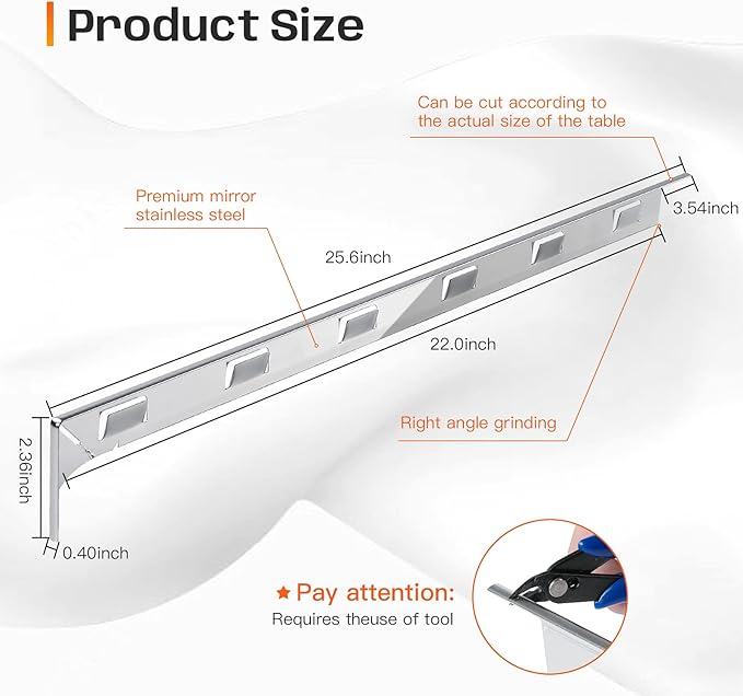 Stove Gap Covers, 25.6" Long & 0.4" Wide Stove Counter Side Gap Guards, Oven Gap Filler with Aluminium, Heat Resistant and Easy to Clean, Range Trim Kit, Left and Right 2 PCS(Silver)