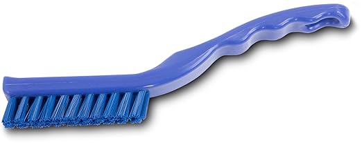 SPARTA Detail Brush Grout Brush, Crevice Brush with Hanging Hole for Bathroom, Kitchens, Countertop, Plastic, 9 Inches, Blue, (Pack of 6)