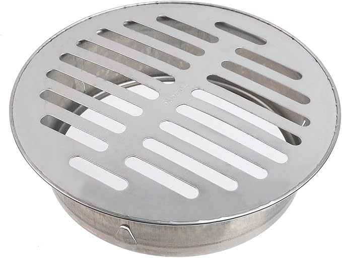 Antrader Round Floor Drain Cover,Stainless Steel Sewer Drain Cover for Outdoor Yard Pipe Roof Balcony,5.79 Inch,Silver Tone (1Pcs)