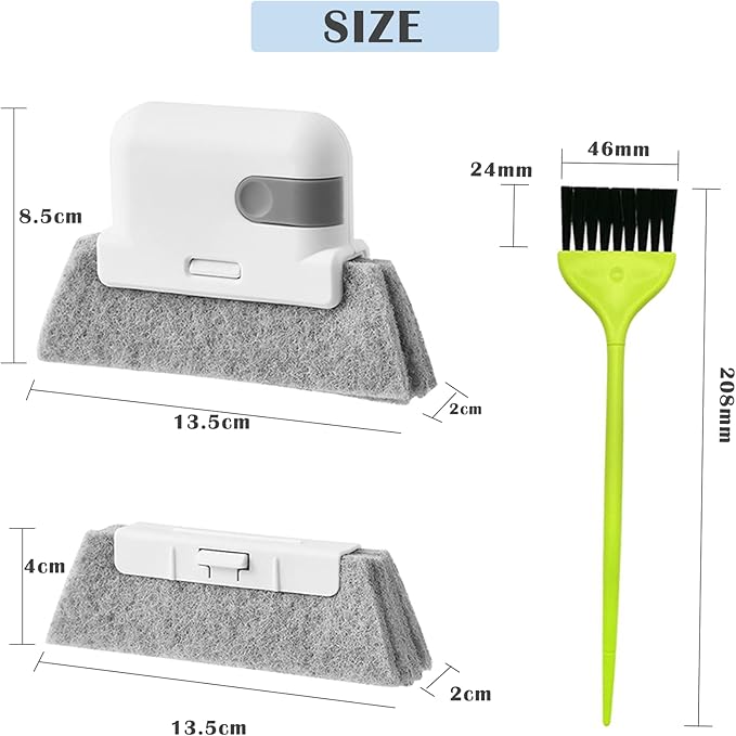 6Pcs Magic Groove Gap Cleaning Brushes Kit, Door Window Track Crevice Cleaning Brush, Window Cleaning Brush for Sink, Kitchen, Bathroom, Car Vents, Keyboard, Household Cleaning Tools Set