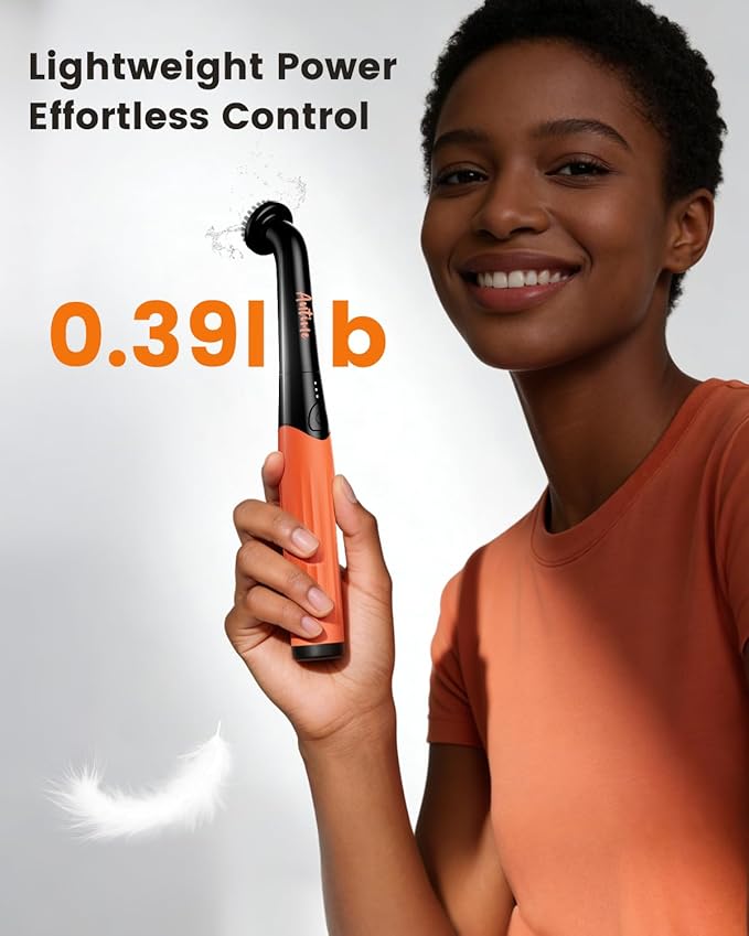 Rechargeable Electric Grout Brush, Upgraded Cordless Power Scrubber Kit, Waterproof Cleaning Brush & 6 Replacement Heads for Bathroom, Kithchen, Tub, Grout, Crevice