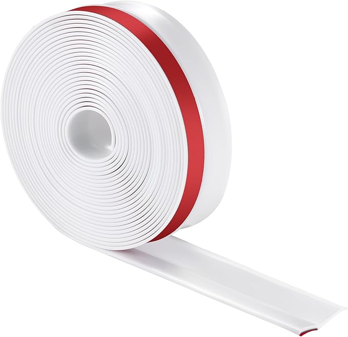 VEVOR Garage Door Seal Top and Sides Seal Strip, 34 FT Universal Weather Stripping Replacement Soft and Hard Composite, Weatherproofing Garage Door TPE Seals with Adhesive Backed and Screws, White