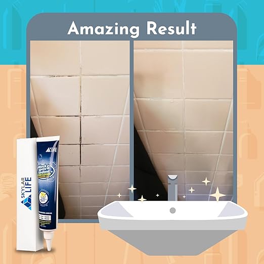 Skylarlife Home Tiles and Sealant, Rubber Stain Whitnener Gel Apply on Silicone Caulk for Bathroom, Kitchen, Joint Sealant, Rubber