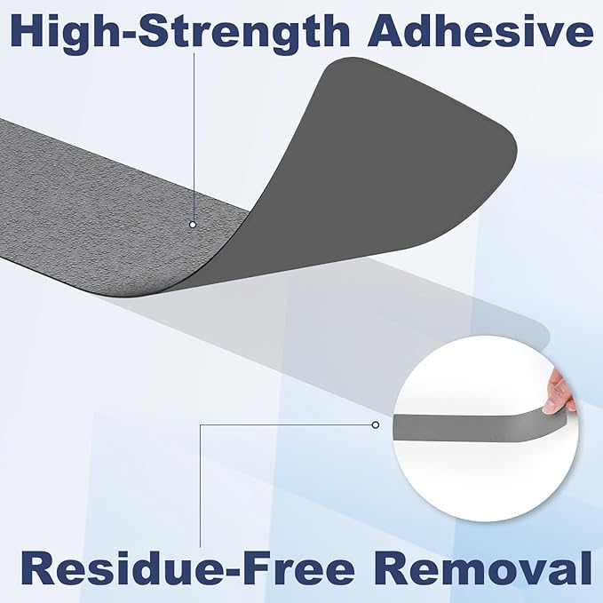 28 PCS Shower Floor Non Slip Stickers with Strong Adhesive, Invisible & Durable Anti Slip Shower Stickers with Scraper for Bath Tub, Pools and Stairs(Grey,Wide Rectangle)