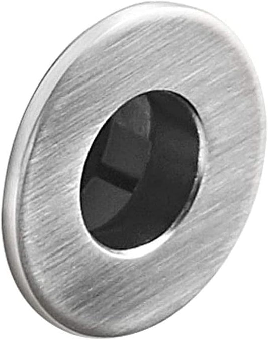 BWE Brushed Nickel Sink Basin Trim Overflow Cover Brass Insert in Hole Round Caps