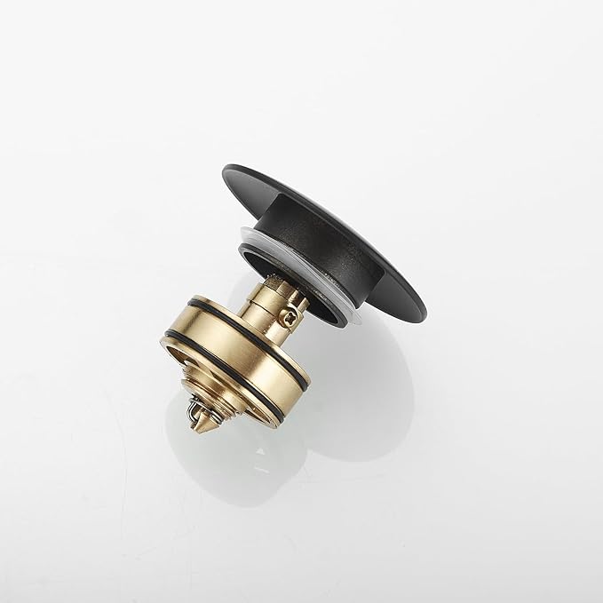 Bathroom Sink Drain with Overflow Vessel Vanity Pop Up Drain Assembly Stopper Lavatory Commercial Bath Brass Fits Bathroom Standard Sink Hole 1-1/2" to 1-3/4" Matte Black, P01B