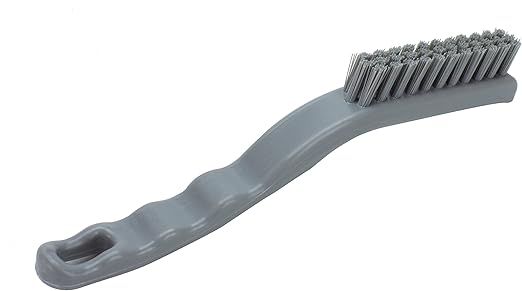 SPARTA Plastic Grout Brush, Crevice Brush with Hanging Hole for Cleaning Narrow Spaces, 9 Inches, Gray