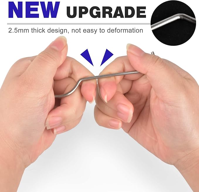 2 Pcs Drain Key Stainless Steel Drain Grate Puller Lift Out Key Drain Grate Lifting Hook for Shower Drain Cleaning, 2.5 mm / 0.1 Inch Thick, No Easily Bend