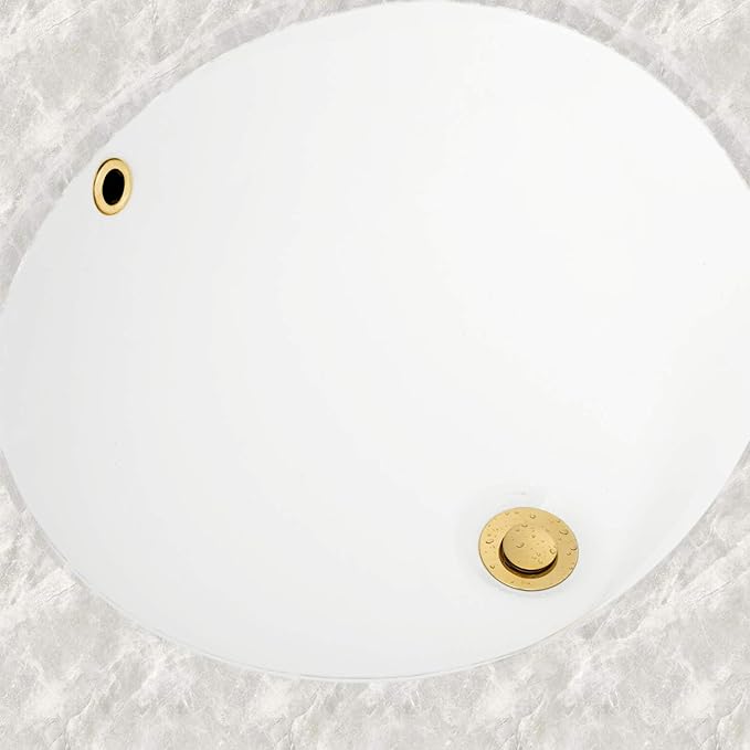 Artiwell Sink Pop-Up Drain Stopper Assembly with Lift Rod and Overflow, Solid Brass Lavatory Pop Up Drain Assembly for Bathroom Vanity Sink, All Brass Construction (Polished Brass)