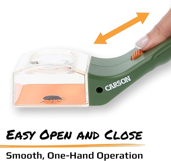 Carson BugView 5X Magnifying Glass Quick-Release Bug Catcher Indoor and Outdoor Tool for Kids or Adults (HU-10)