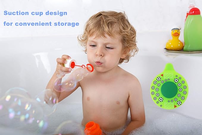 Bathtub Drain Stopper, Silicone Tub Stopper Plug, Universal Bath Drain Cover, Kids Tots Babies Gift (Green Football)