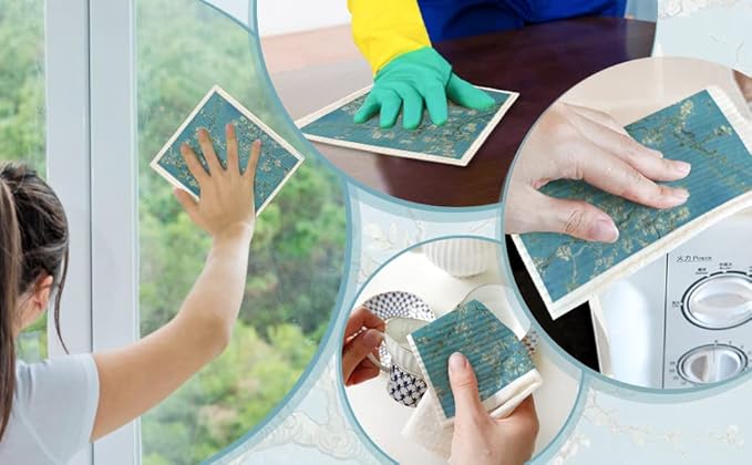Swedish Dishcloths for Kitchen 6 Pack Van Gogh Painting Cellulose Sponge Cloths Non Scratch Reusable Paper Towels No Odor, Biodegradable and Reusable Kitchen Dish Rags