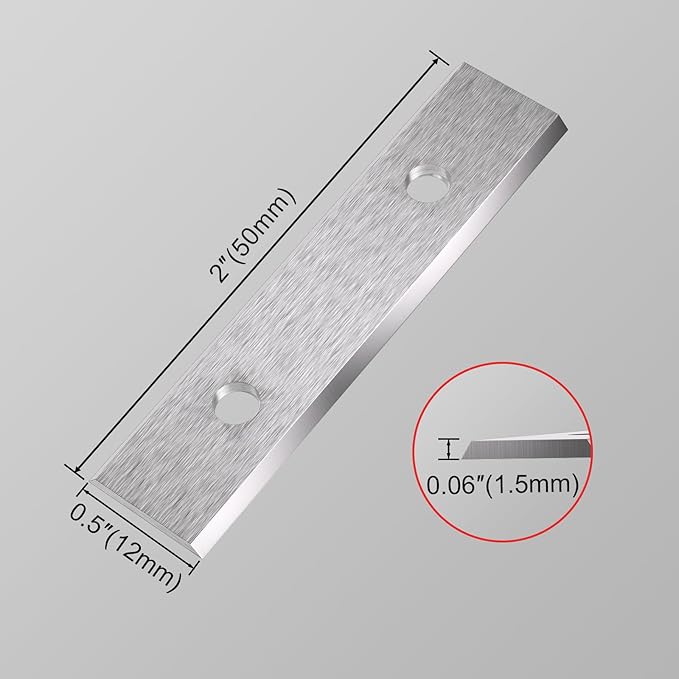 2" (50mm) Paint Scraper Carbide Blades Double-Edged Reversible Replacement Blade (50X12X1.5mm), Pack of 10, Suitable For Most Hand-Held Scrapers By LU&MN
