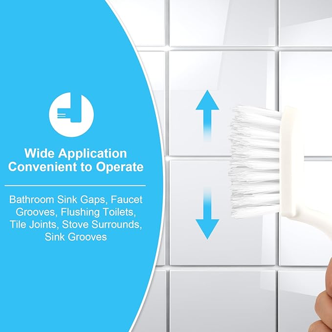 2pcs Grout Cleaner Brush for Tile Floors, V-Shaped Handheld Stiff Shower Gap Cleaning Scrubber with Hard Bristles, Grout Brush for Shower Tile, Door Groove Gap, Bathroom, Kitchen, Window