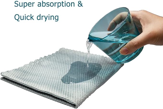 5pack Nanoscale Cleaning Cloth, Easy Clean Cloth, Microfiber Cleaning Cloth, Nanoscale Streak-Free Cleaning Cloths Reusable Lint Free Cloth for House Washable, Glasses, Dishes