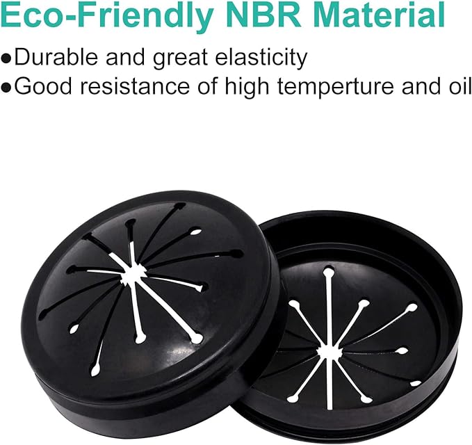 2pcs 3-3/8" Garbage Disposal Splash Guard, Quiet Garbage Guard Disposal Drain Cover Garbage Disposals Rubber Drain Plugs Sink Splash Guard Replacement (Style B)