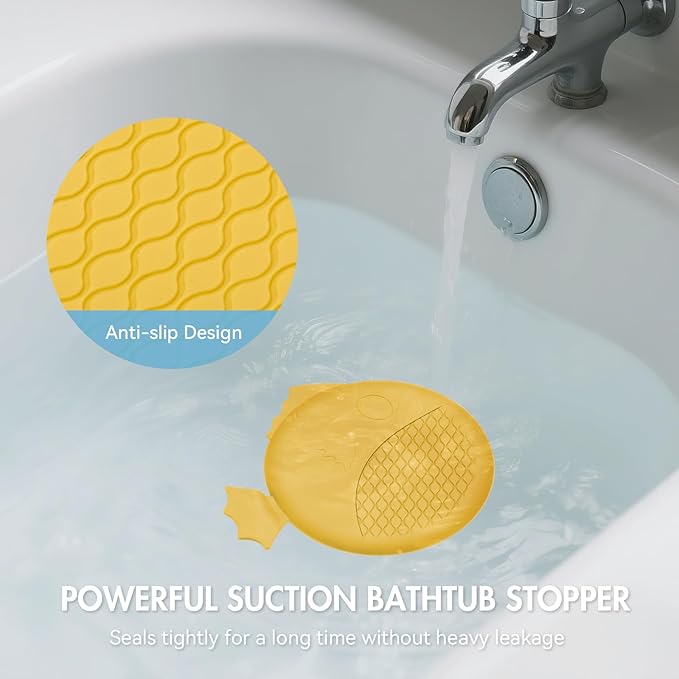 TRAPMATE Bathtub Drain Stopper & Shower Hair Catcher, Shower Drain Cover/Silicone Drain Cover/Sink Drain Plug for Shower, Bath, Kitchen Sink (Patented)