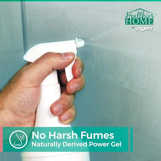 CHOMP Shower Hardwater Stain Cleaner: Healthier Home ShowerDoorMagic Gel Remover with Scum Shield for Glass, Fiberglass, Removes Hard Water, Soap Scum, Calcium, Lime Scale, Grime Grapefruit 32 oz