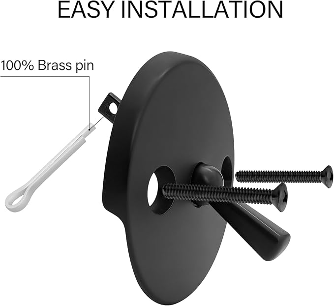 Matte Black Trip Lever Bathtub Drain Tub Trim Set with Trip Lever Overflow Face Plate and Strainer Bathroom Tub Drains Replacement Conversion Tub Drain Kit Assembly with Universal Fine & Coarse Thread