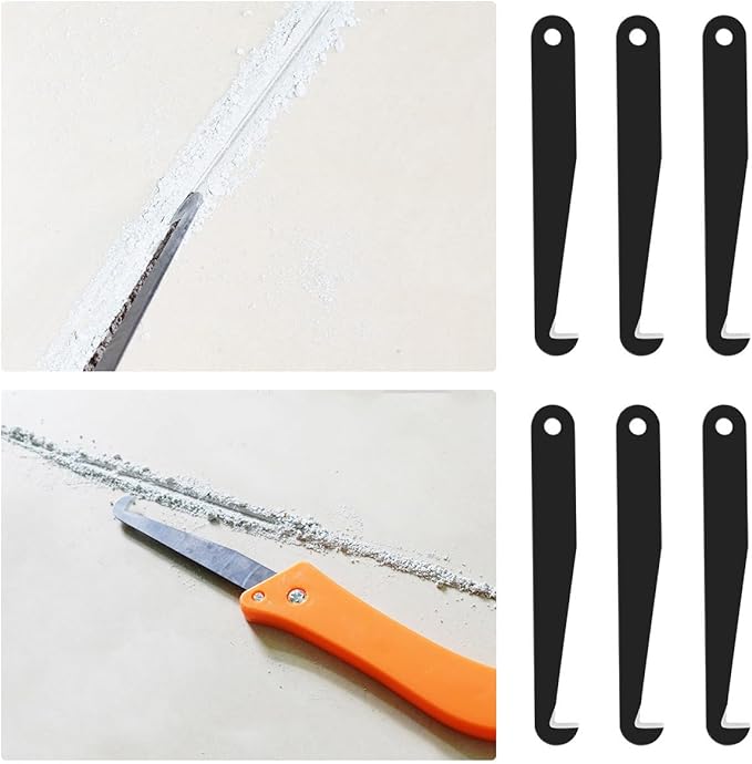 10 Pack Grout Remover Blade Replacement Knife Hook for Grout Removal Tool Cleaner Scraping Rake Tile Seam Cleaning Grout Lines Joints Hand Saw Caulking Application