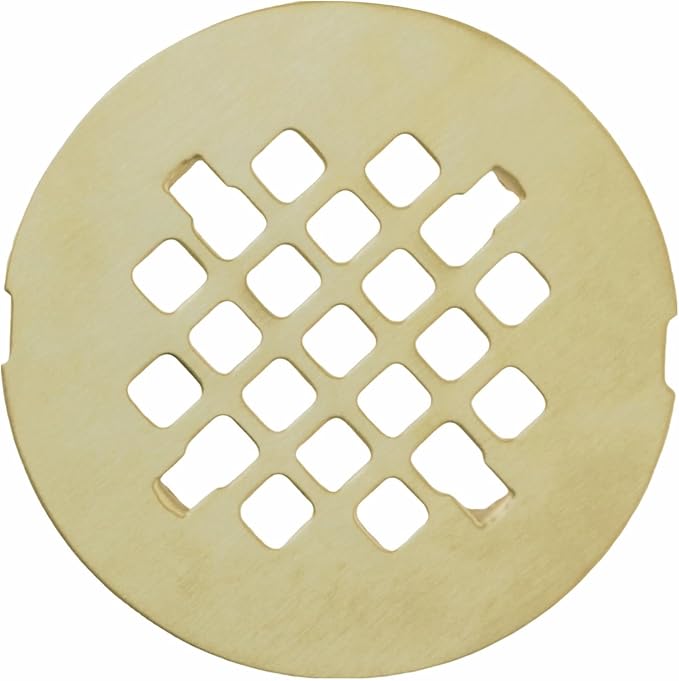Gold Brushed Snap-in Shower Drain Cover Replacement, Welsan Stainless Steel 4-1/4" OD Round Shower Strainer Grid Easy to Install