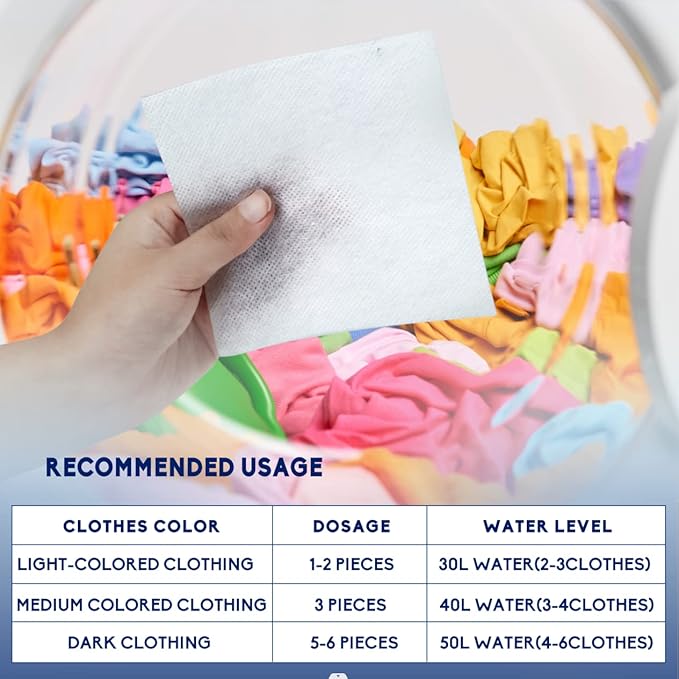 Xcleen Color Absorber Laundry Sheets 80 Count, Dye Catcher to Prevent Clothes from Smearing, Fragrance Free Color Trapping Sheets for Home School or Apartment