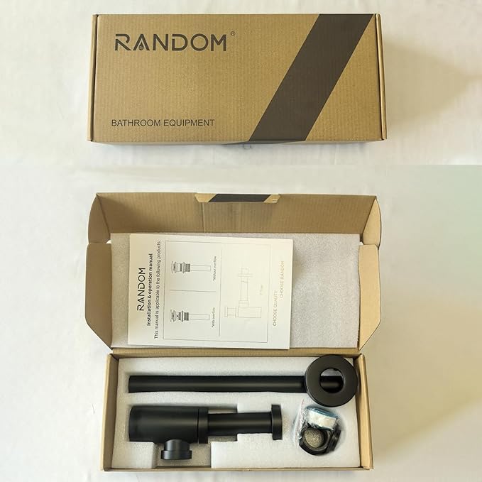 RANDOM Brass Contemporary Round Bottle P Trap 1 1/4,Basin Sink Waste Drain P Trap Kit (Matte Black)