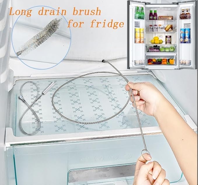 Water Pipe Cleaning Kit, 2PCS 79" Long Pipe Cleaners & Wire Tube Brush, Rust Resistant Tube Cleaning Brush for Drain, Dishwasher, Tank