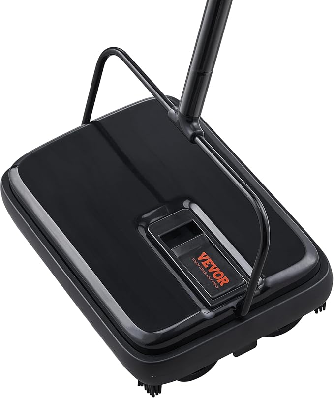 VEVOR Carpet Sweeper, 7.87 in Sweeping Paths, Floor Sweeper Manual Non Electric, 300 ml Dustbin Capacity with Comb for Home Office Rugs Hardwood Surfaces Wood Floors Laminate, Cleans Dust Pet Hair
