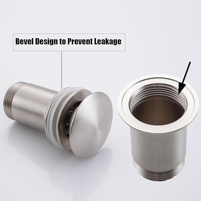 RANDOM Brushed Nickel Brass Bottle P Trap Kit Contemporary Round Bottle P-Trap 1 1/4 with Pop Up Drain with Overflow.83888BN-S6