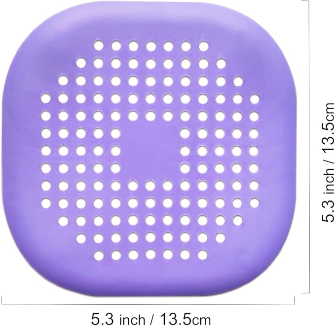 2 Pieces Shower Drain Hair Catcher Bathtub Stopper Home Drain Protectors Drain Cover with Sucker Water Trap Sink Cover for Bathroom Bathtub and Kitchen (Purple, Purple)