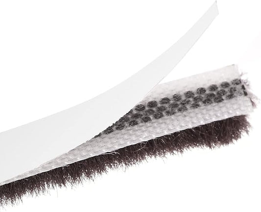 uxcell Weather Stripping Brush, 26ft L x 0.28" W x 0.24" H Self-Adhesive Seal Weatherstrip Sweep Brush Brown for Door Window