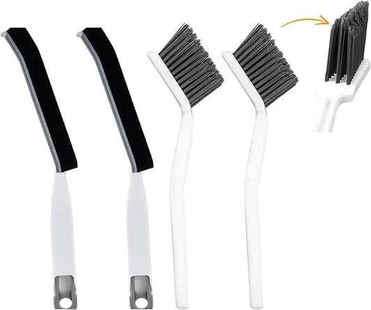 Crevice Brushes for Cleaning, Gap Cleaning Brush with Long Stiff V-Shaped Bristles Household Use for Bathroom/Tiles/Kitchen（4pcs）