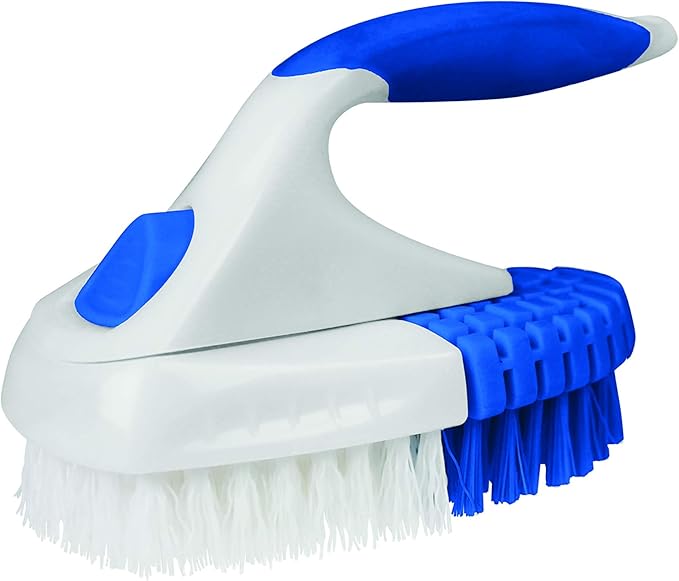 Clorox Multipurpose Flex Scrub Handheld Cleaning Brush with Removable Handle, Blue/White